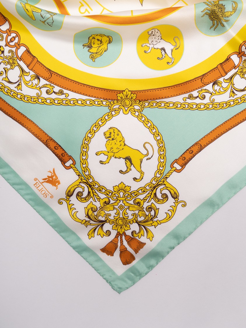 スカーフ Elios Silk Scarf Adorned With Zodiac Illustrations Elios Silk Scarf Adorned With Zodiac Illustrations | THE LIST