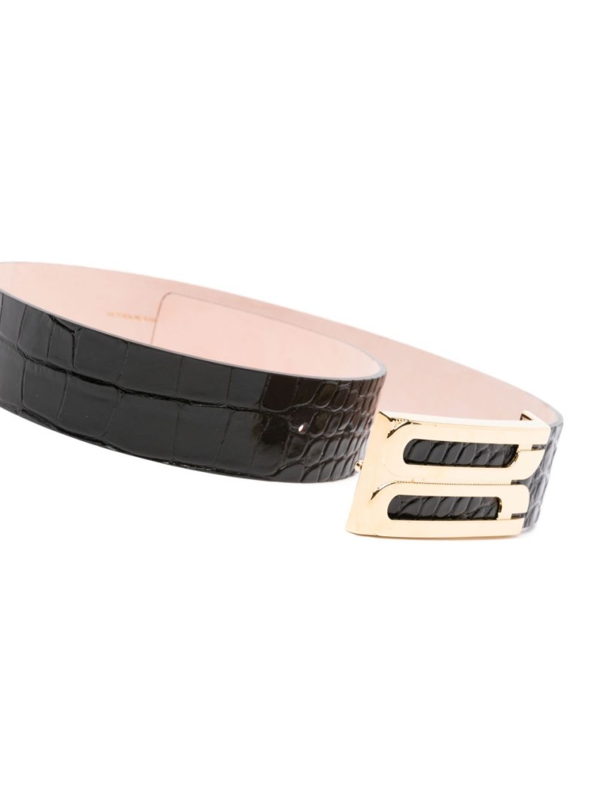 Victoria Beckham Jumbo Frame Belt In Brown