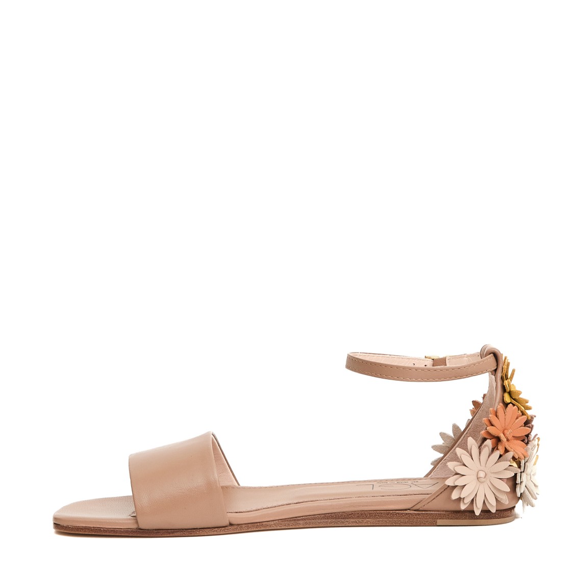 Agl Attilio Giusti Leombruni Agl Low Leather Sandals With Floral Appliqués