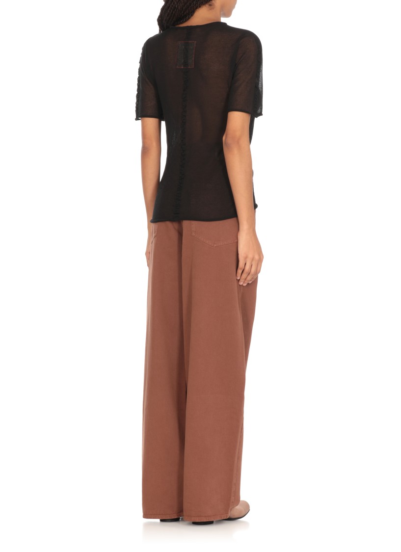 Uma Wang Short Sleeved Knitted Top In Grey