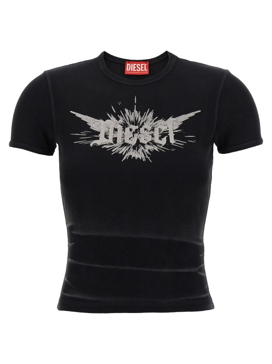 DIESEL トップス t-ele-long-p2 Women's T-shirt with winged Diesel foil print | Blue | Diesel