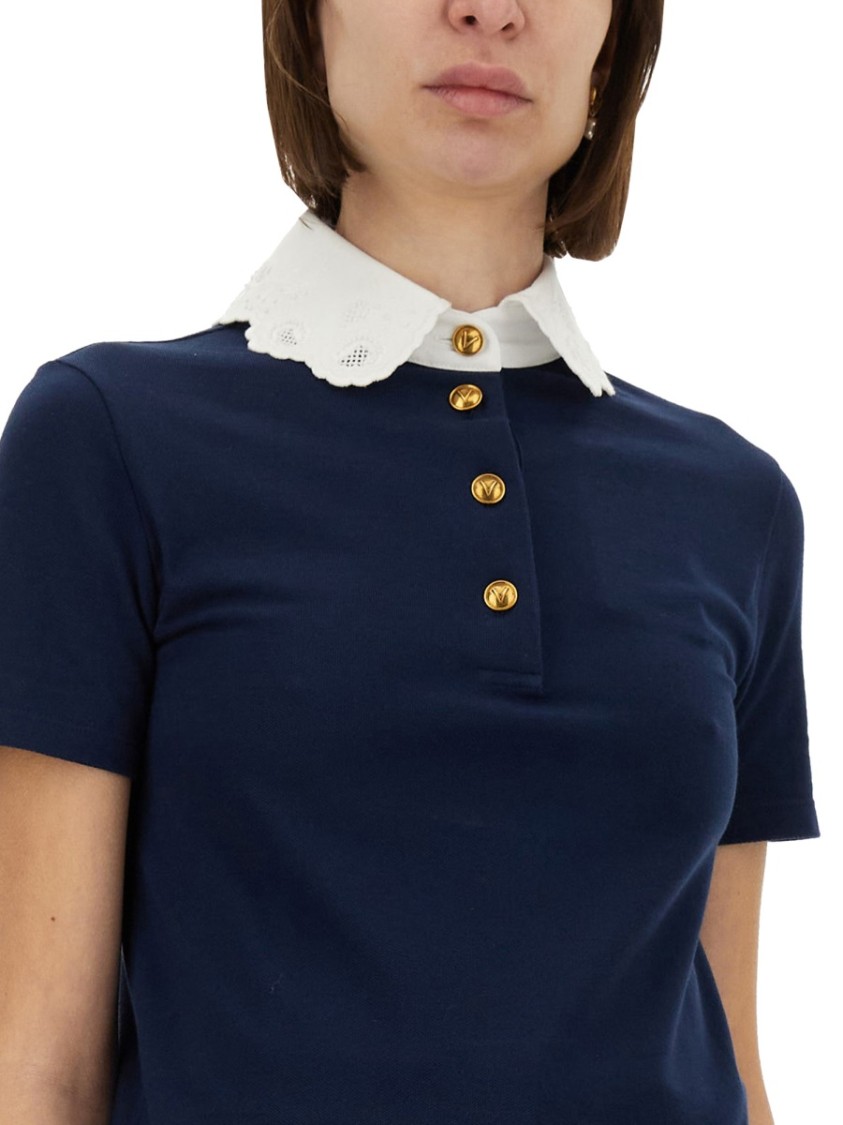 Valentino Garavani Embroidered Cotton Sweatshirt Polo Shirt