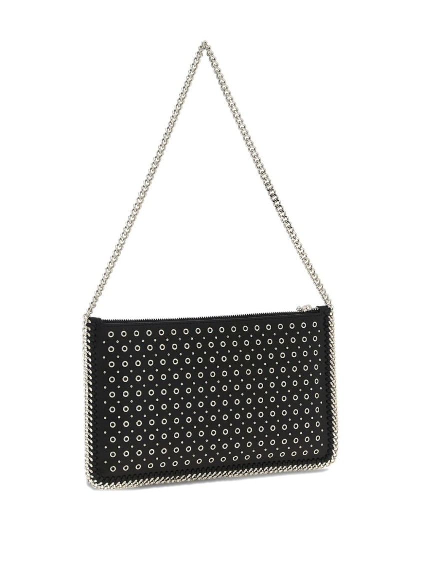 Stella Mccartney Black Clutch With Stud Embellishments In Black