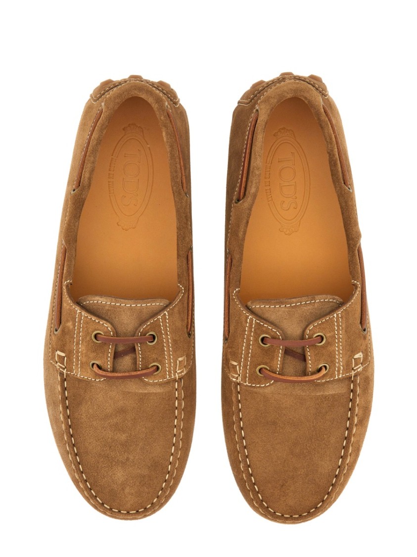 Tod's Light Walnut Leather Driving Moccasin Made In Italy Men In Brown