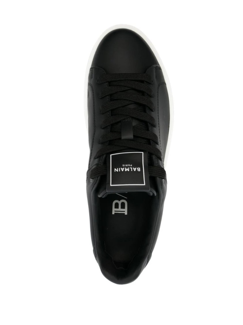 Balmain B Court-calfskin Sneaker In Black
