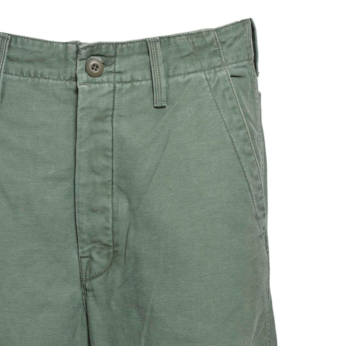 Shop Mother The Major Sneak Fray Jeans In Sage Green Cotton