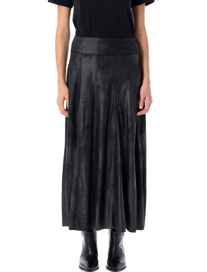 Shop Isabel Marant High-waisted Genevi Skirt With Flowing Silhouette In Black