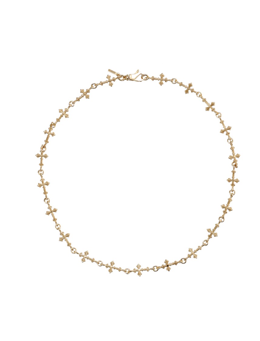 Emanuele Bicocchi Intricate Cross Motif Necklace In Sterling Silver In Gold