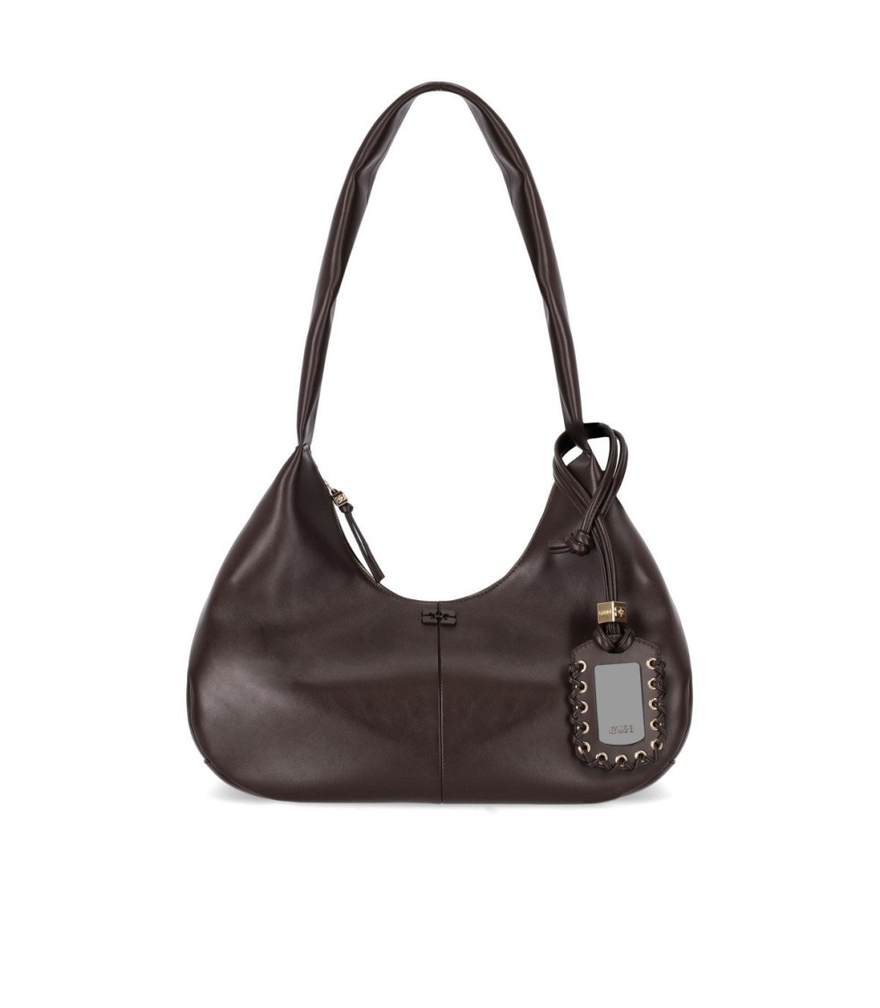 Ganni Hobo Seal Brown Medium Shoulder Bag