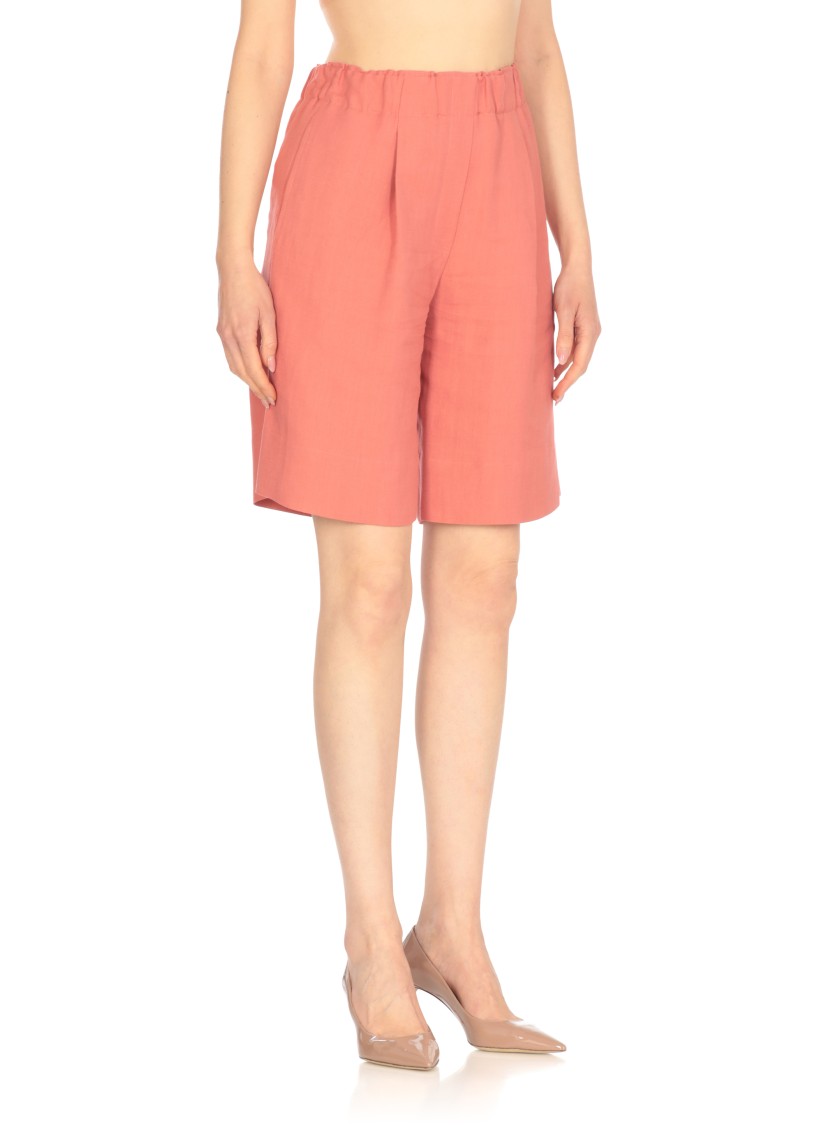 Antonelli High-waist Red Bermudas With Elastic Waistband