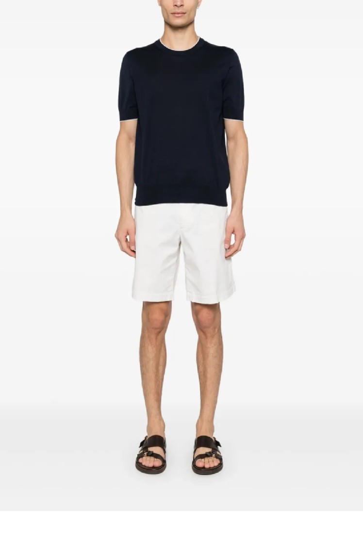 Brunello Cucinelli Men's Knitted Cotton T-shirt In Black