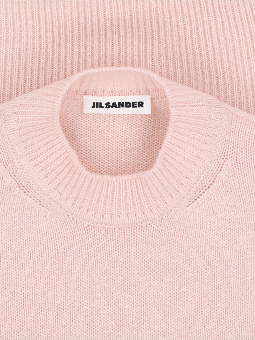Shop Jil Sander Cashmere Sweater In Pink Knitted Crew Neck