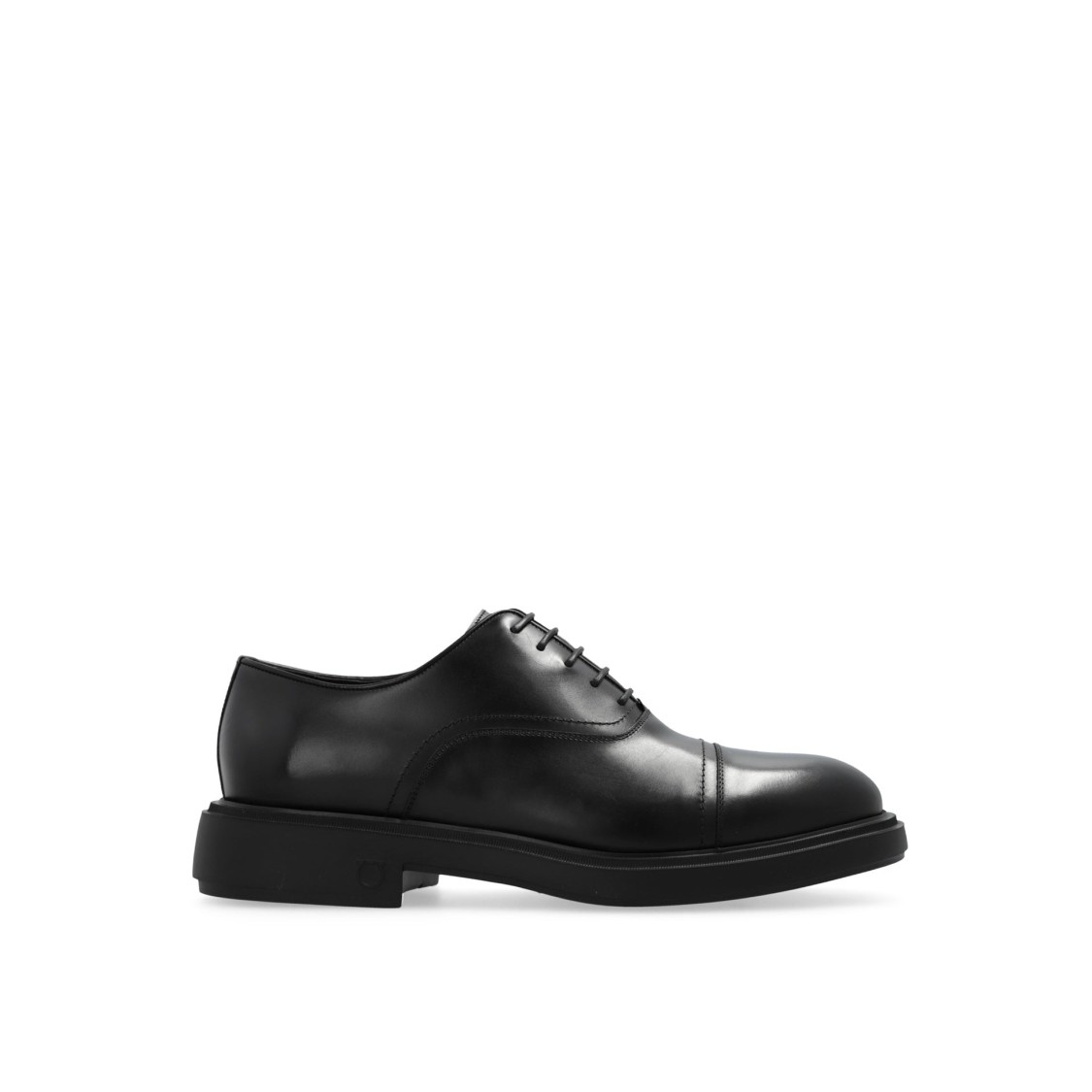 Ferragamo Camden Leather Oxford Shoes In Black