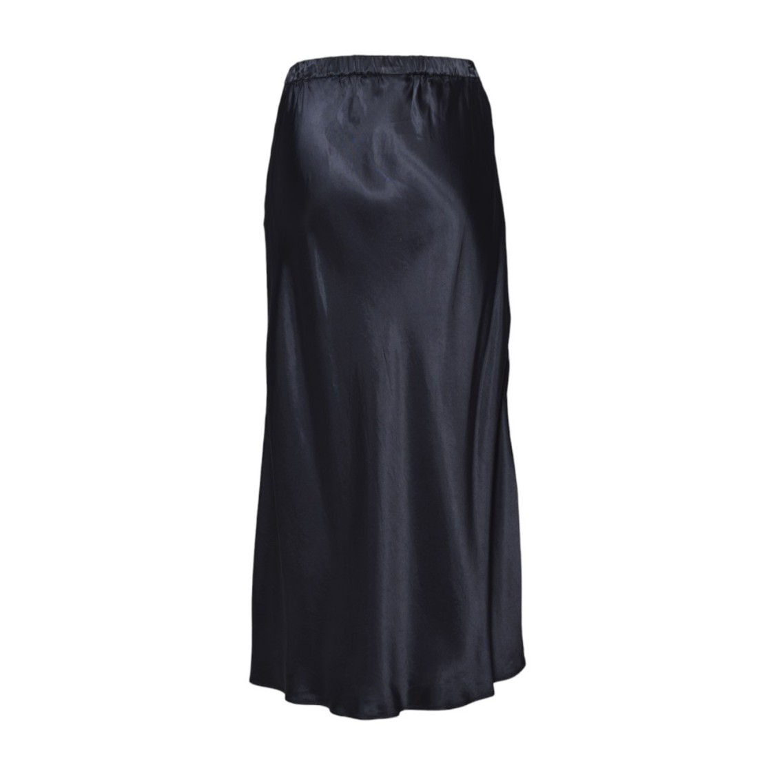 Aspesi Glossy Pure Viscose Satin Midi Pencil Skirt In Black