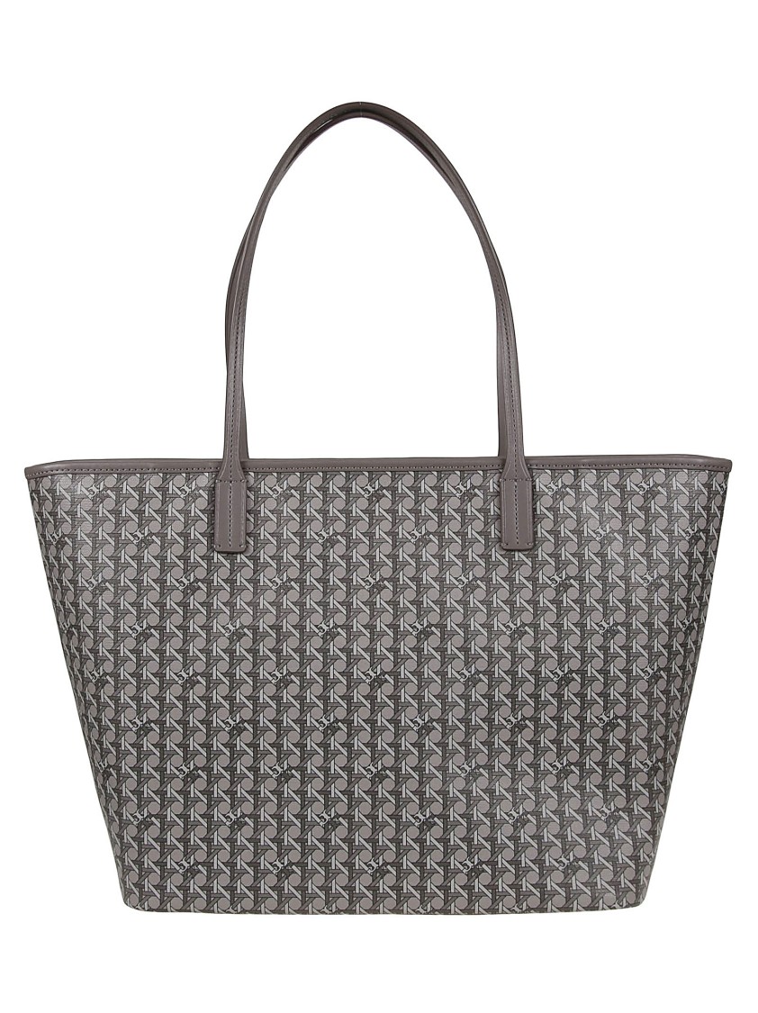Tory Burch Spacious Geometric Pattern Tote Bag With Structured Silhouette