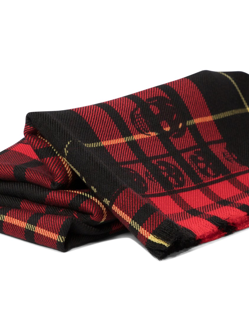 Alexander Mcqueen "tartan Skull" Foulard In Black