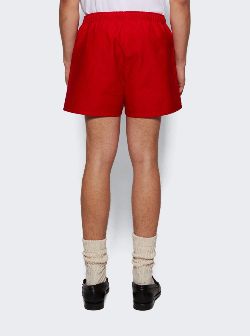 Bode Spring Twill Field Shorts Red In Red