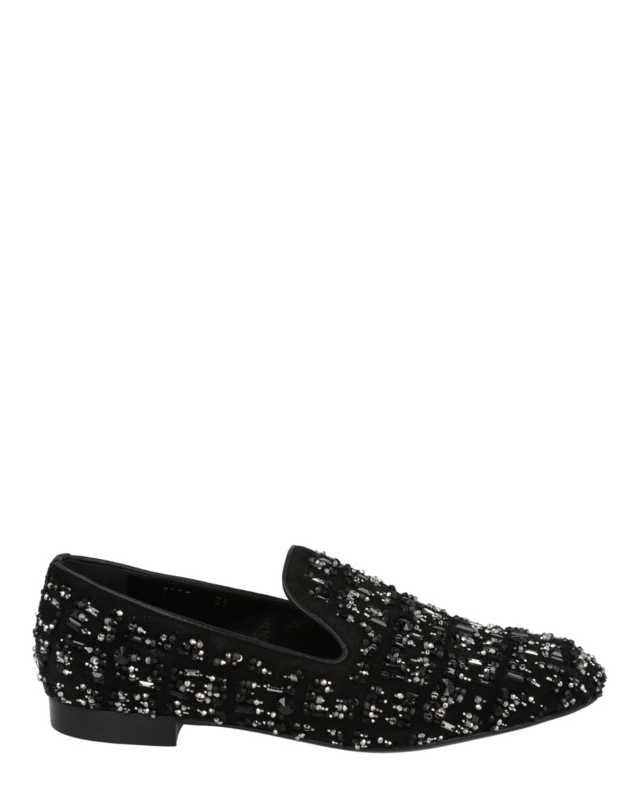 Versace Suede Bead-embellished Slippers