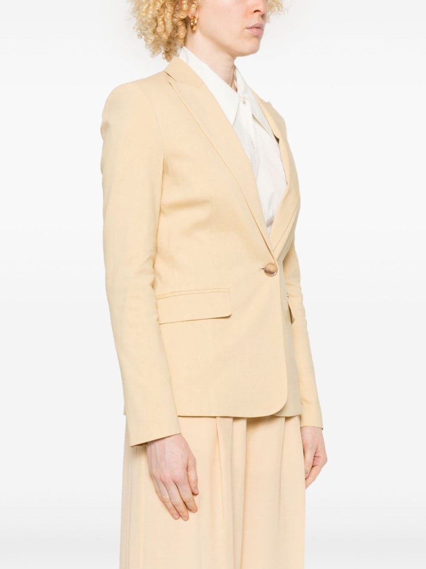 Pinko Yellow Tailored Jacket With Notched Lapels In Yellow