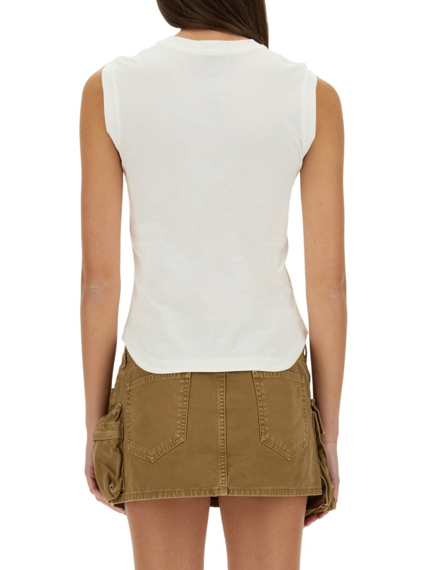 Attico Reese Cotton Jersey Tank Top In White