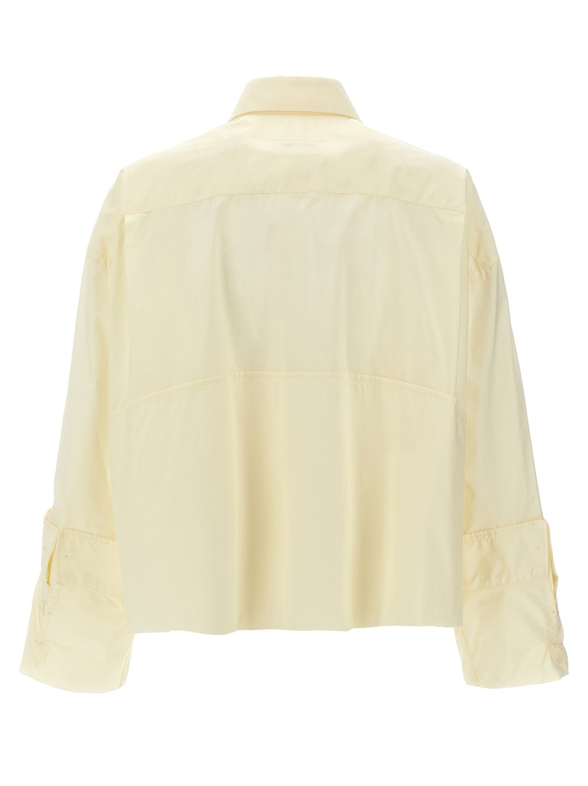 Mm6 Maison Margiela Mm6 By Maison Margiela Cotton Shirt With Front Logo Print In Neutral