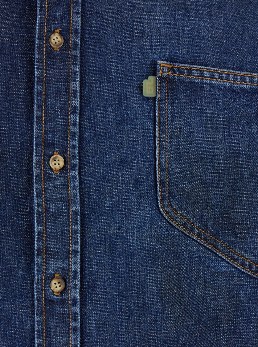 Shop Erl Blue Denim Shirt