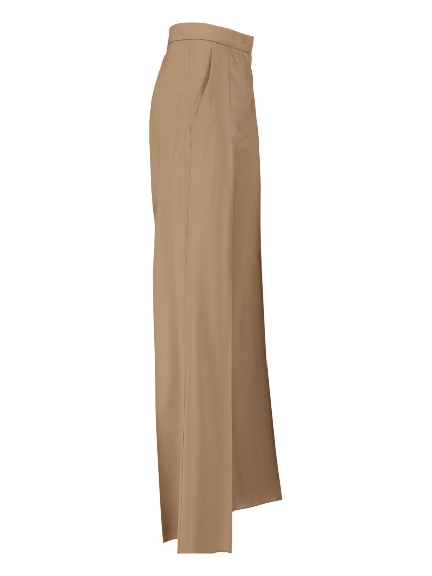 Max Mara Virgin Wool Pants Fernet In Brown
