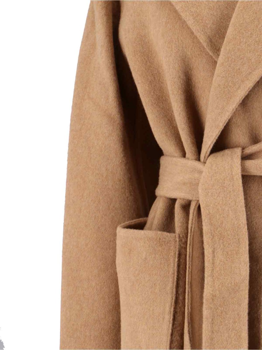 Polo Ralph Lauren Wool Dressing Gown Coat In Beige Wool In Brown