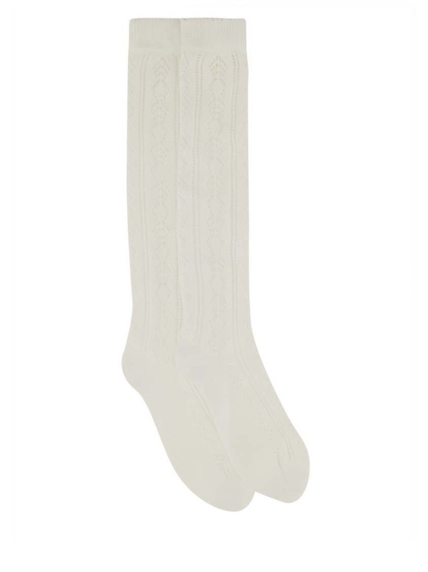 Valentino Perforated Cotton Socks With Vlogo