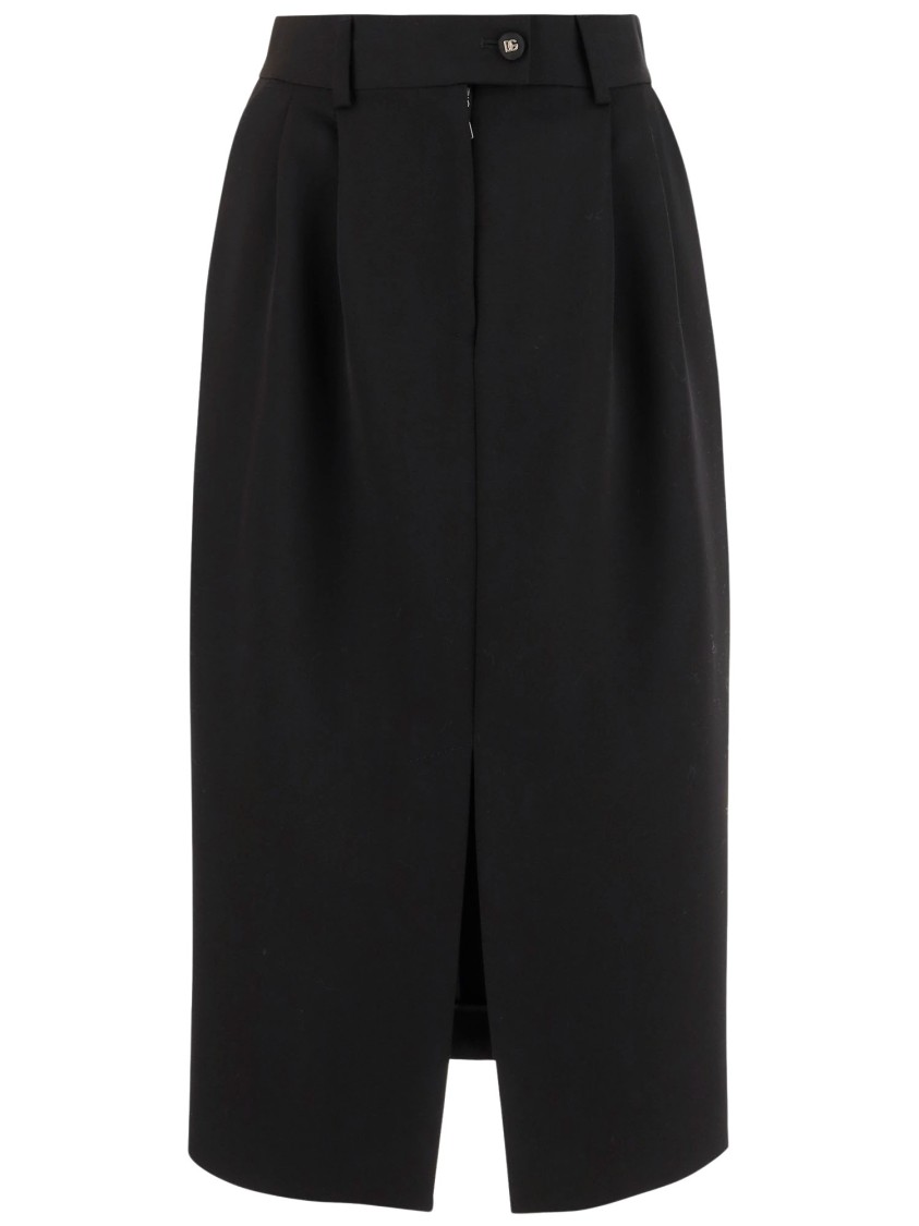 Dolce & Gabbana Wool Pencil Skirt Longuette In Black