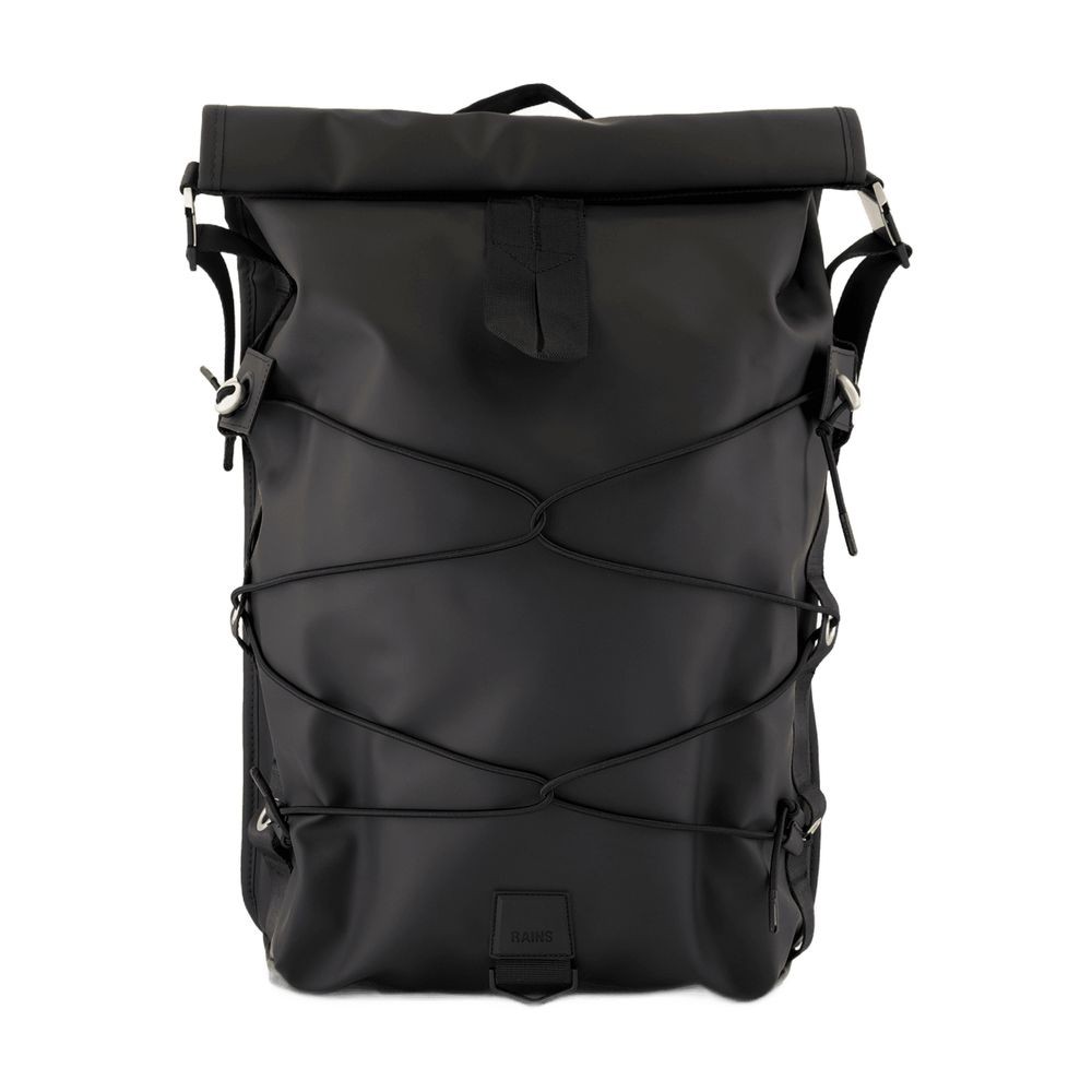 Rains Trail Cord Rolltop Backpack W3 - Synthetic - Black In Black