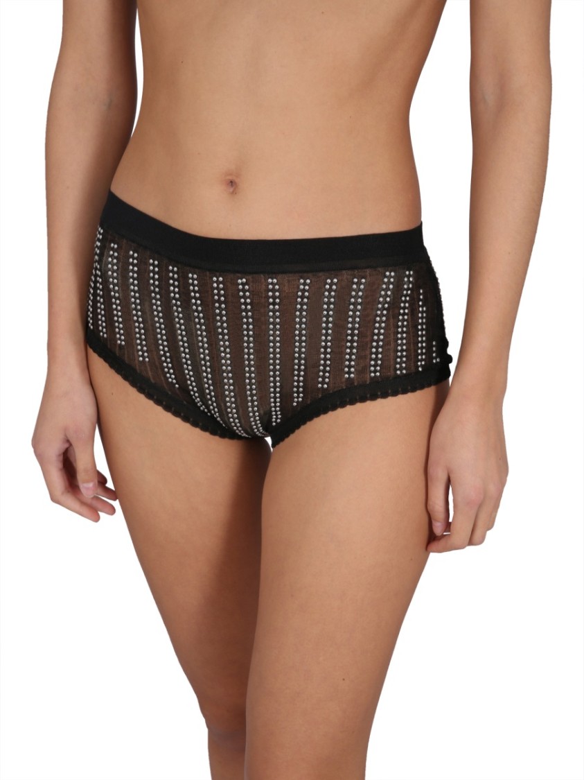 Rabanne High-waisted Briefs Embellished With Beads