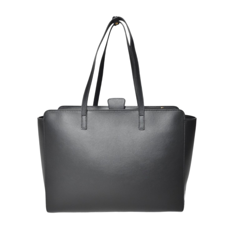 トートバッグ Hidesins Black Leather Flap Shopper Bag L Large Hidesins Black Leather Flap Shopper Bag L Large Tote Bag