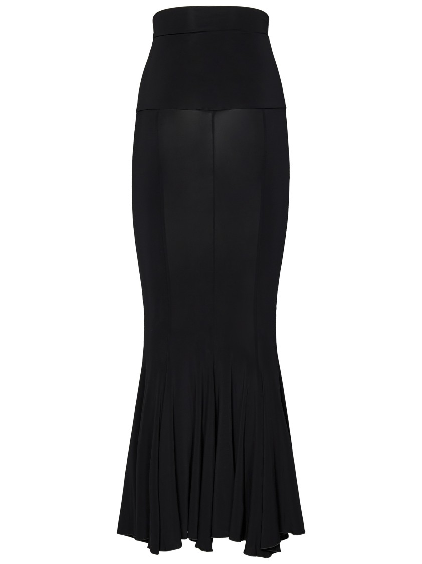 Nensi Dojaka Flared High-waisted Skirt Seam Detailing In Black