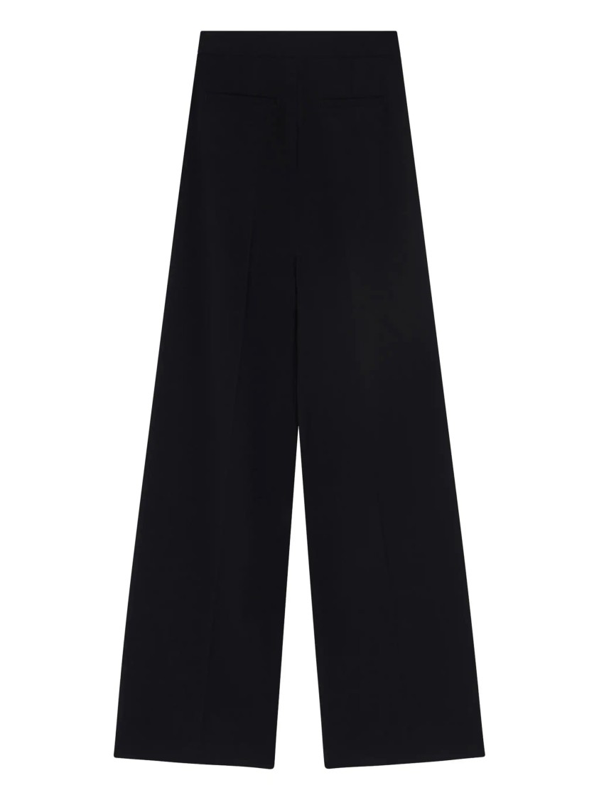 Pinko Wide-leg Trousers With Smooth Finish In Black