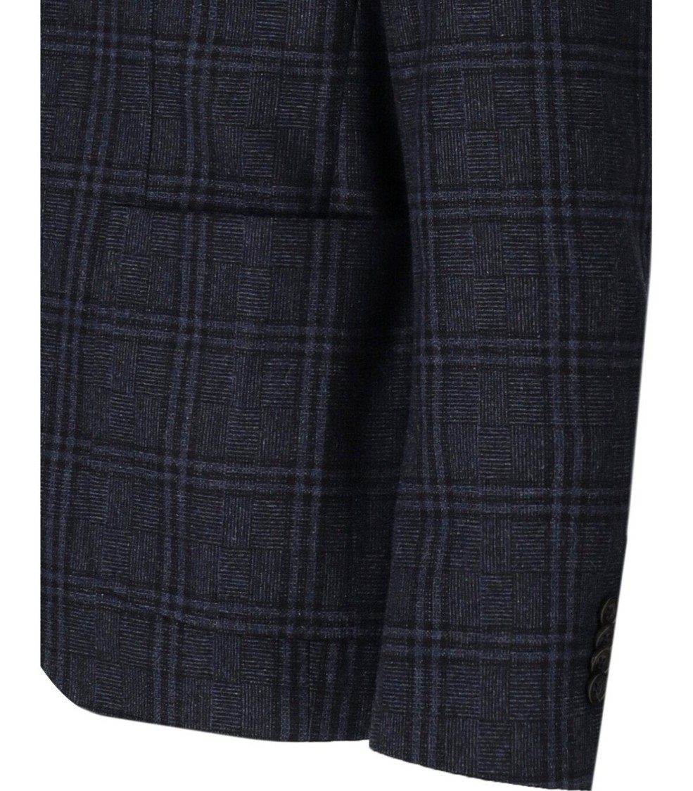 Manuel Ritz Blue Tartan Single Breasted Jacket In Blue
