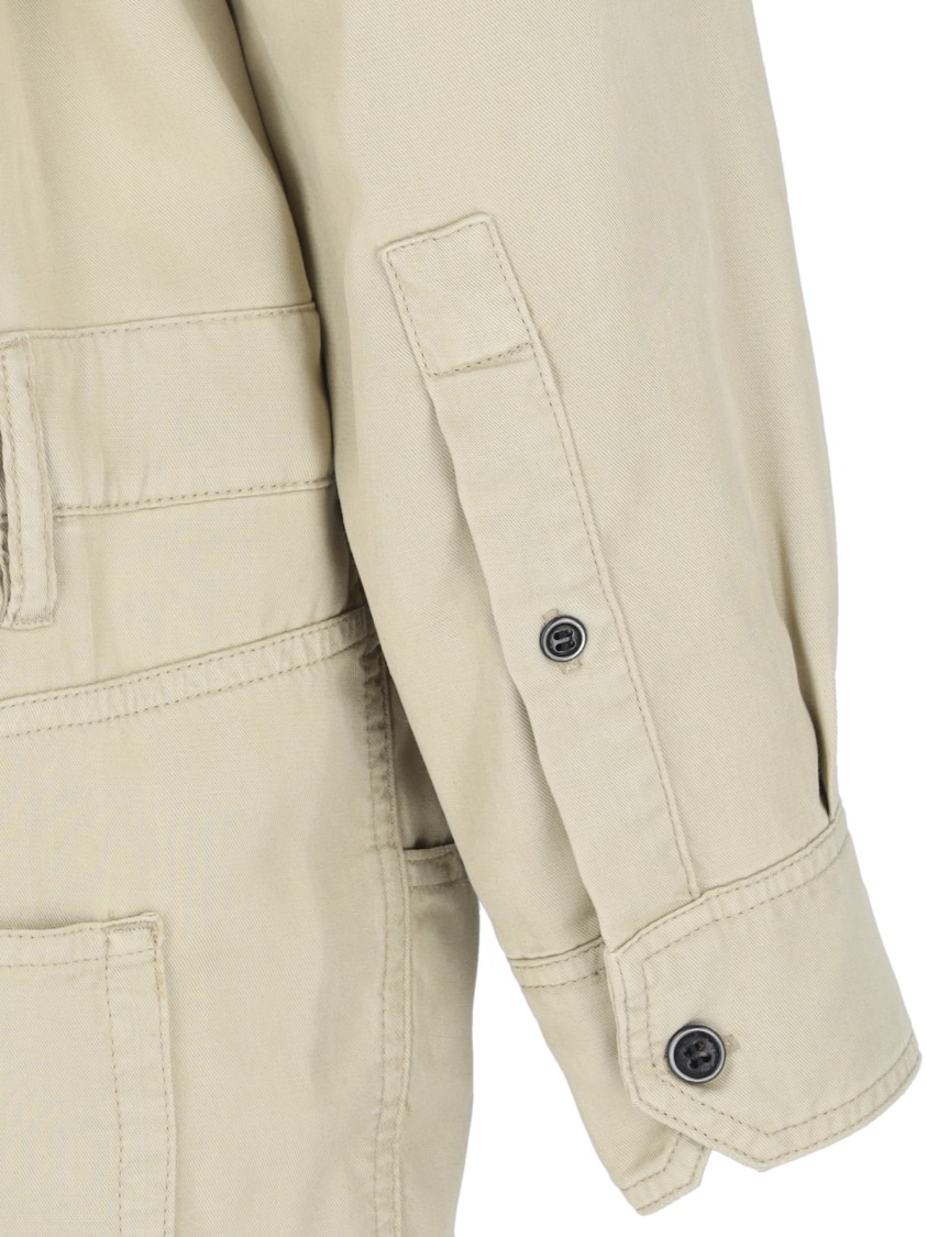 Shop Isabel Marant Étoile Palvina Mini Shirt Dress In Green Lyocell Chambray