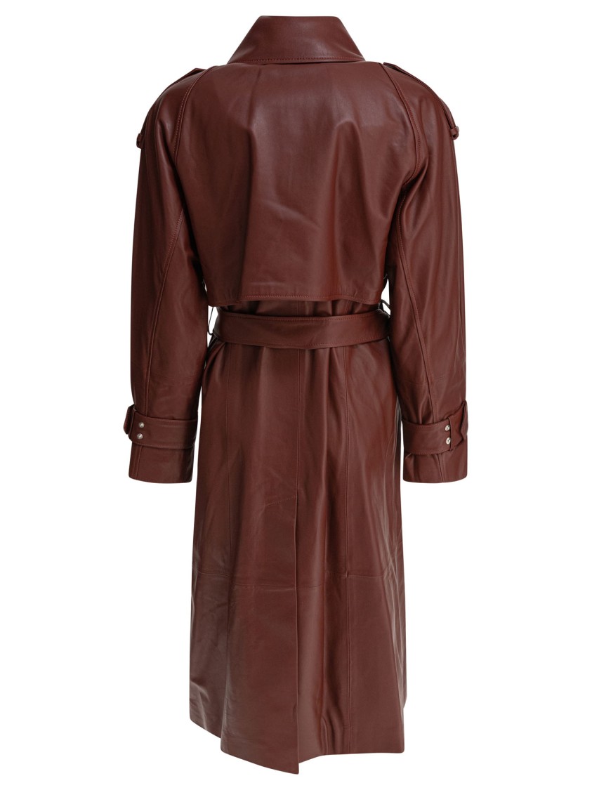 Ivy & Oak Mid-length Brown Leather Coat In Brown