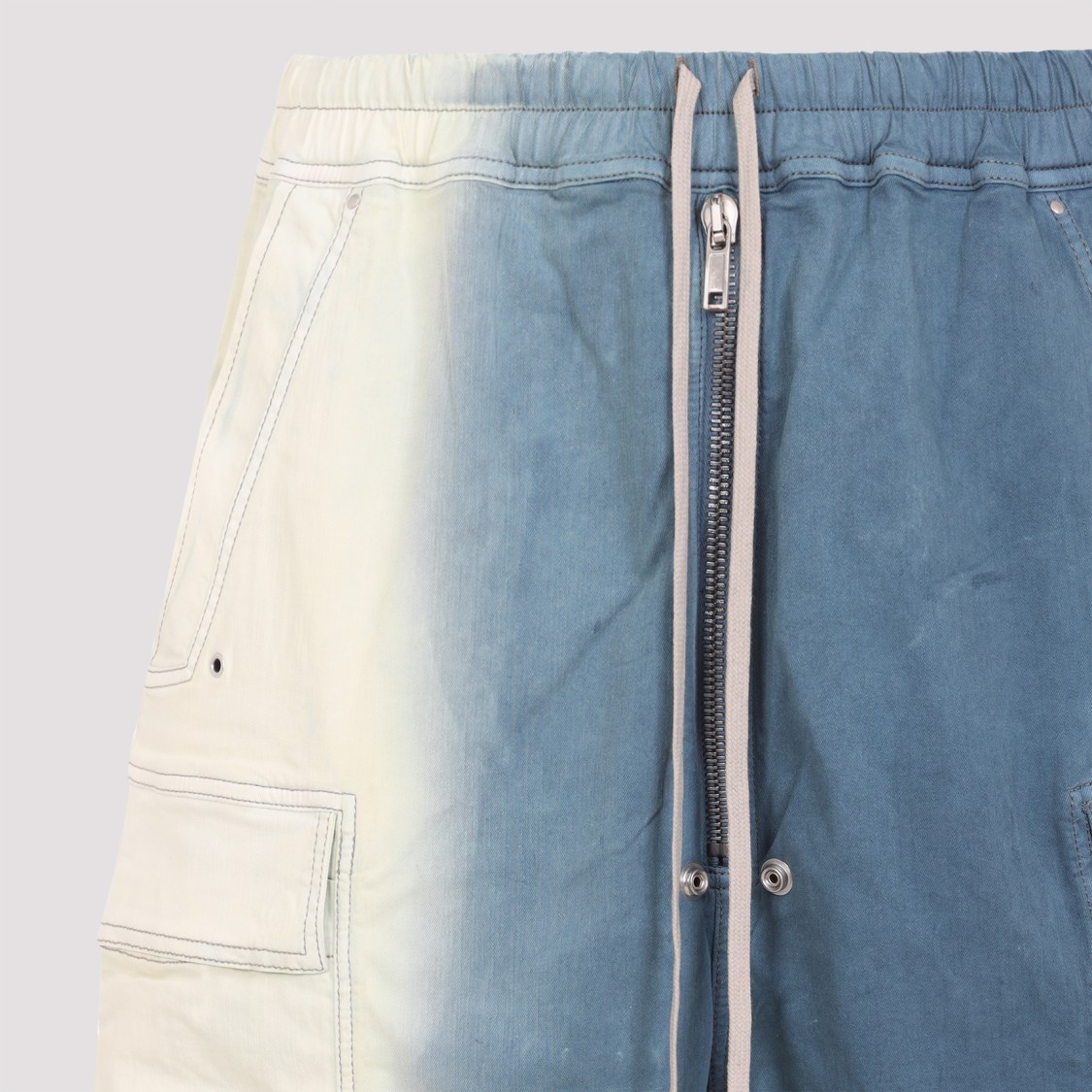 Shop Rick Owens Drkshdw Drkshdw By Rick Owens Gradient Blue Bermuda Shorts With Drawstring Waist
