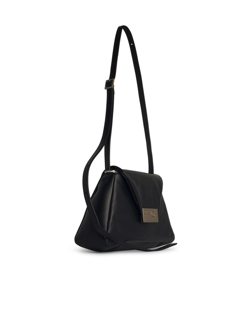 Mm6 Maison Margiela Mm6 By Maison Margiela Numeric Medium Soft Crossbody - Leather - Black In Black