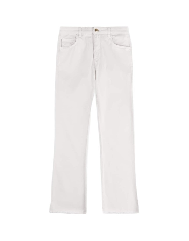 Fay Straight-leg Beige Pants With Flared Hem