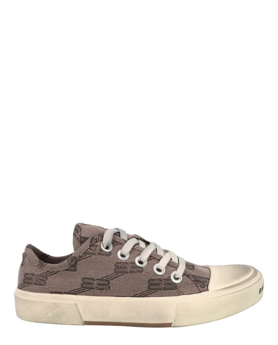 Balenciaga Paris Bb Monogram Low-top Sneakers In Brown