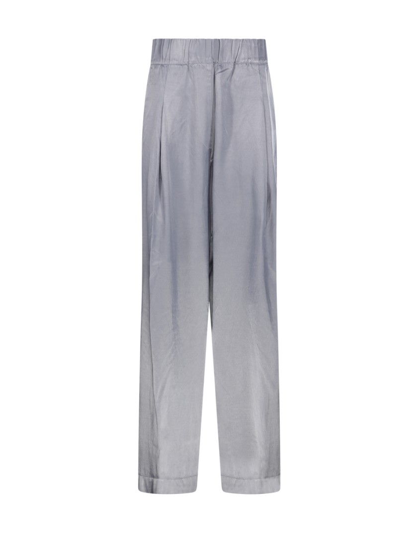 Dries Van Noten Wide Leg Trouser With Pleat And Pocket In Grey