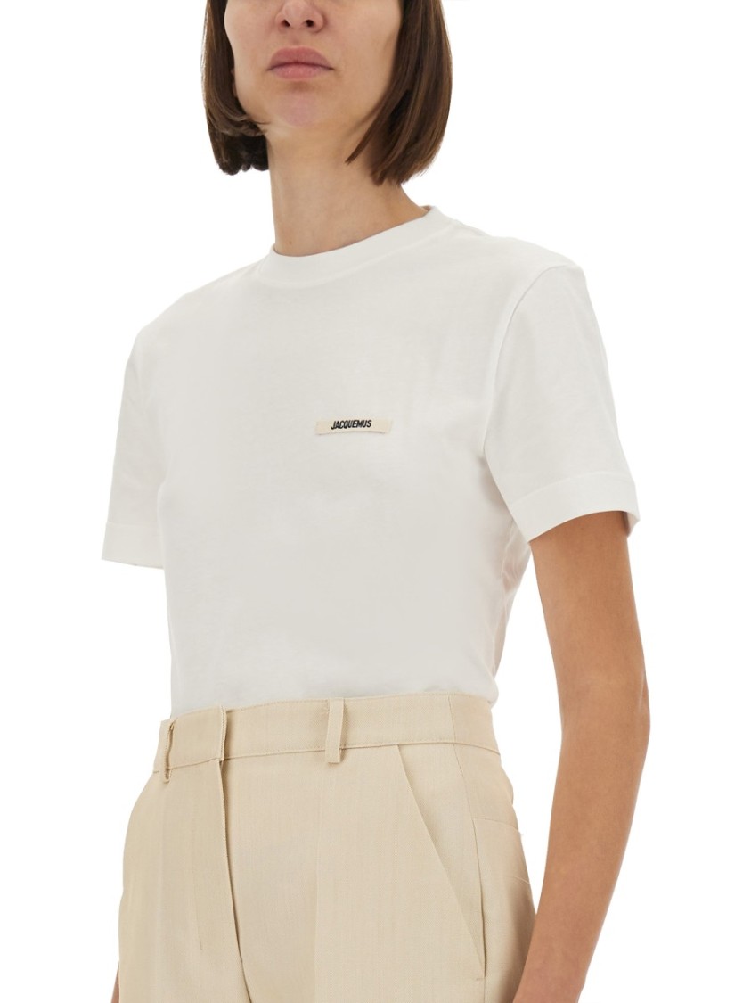 Jacquemus Le T-shirt Gros-grain Mc T-shirt In Gray