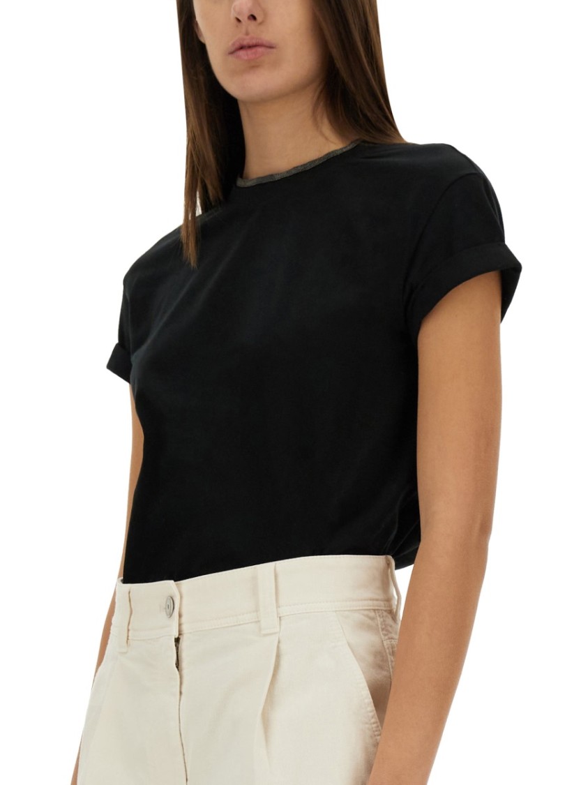 Brunello Cucinelli Cotton Jersey T-shirt In Black