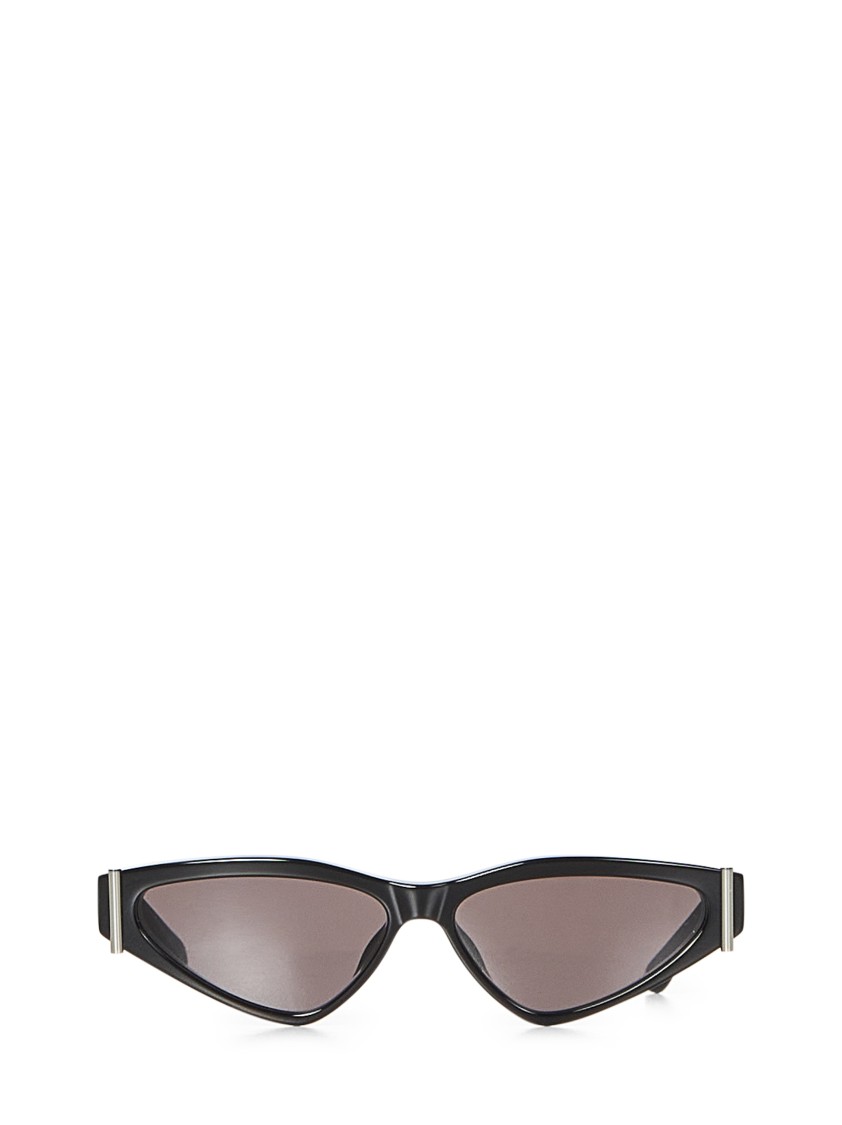 Alexander Mcqueen Cat-eye Black Acetate Sunglasses With Metal Temples In Black