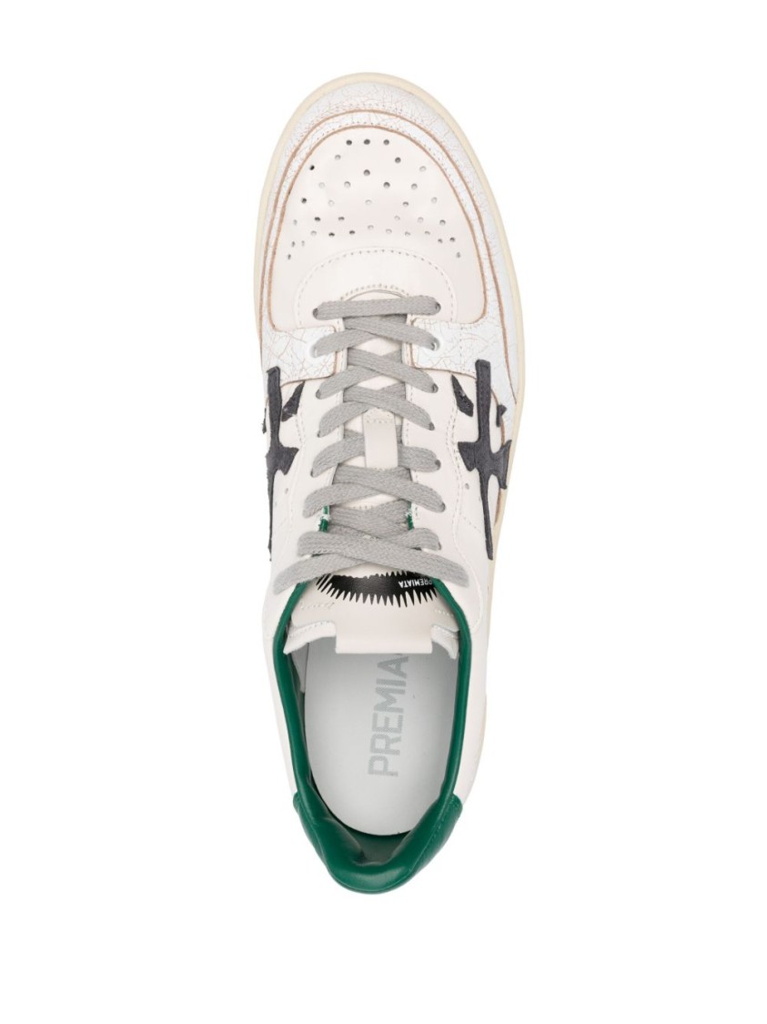 Shop Premiata Sporty White Sneakers In Neutrals