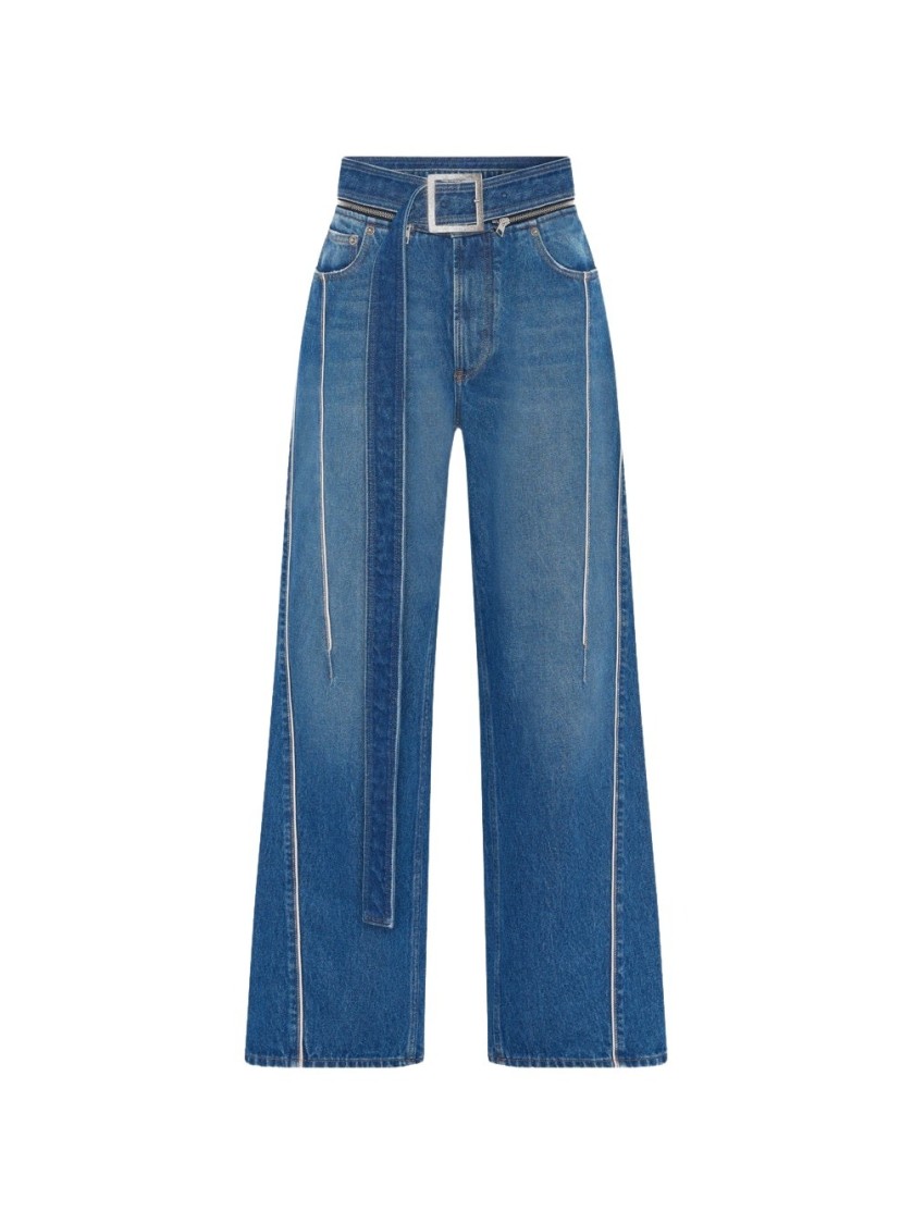 JEAN PAUL GAULTIER JEAN PAUL GAULTIER BELTED DENIM JEANS VINTAGE BLUE