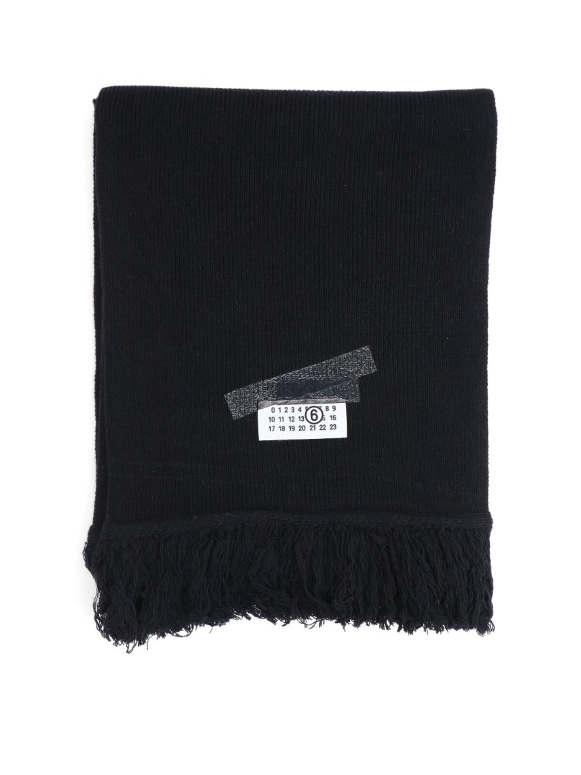 Mm6 Maison Margiela Mm6 By Maison Margiela "numeric" Scarf – Black In Black