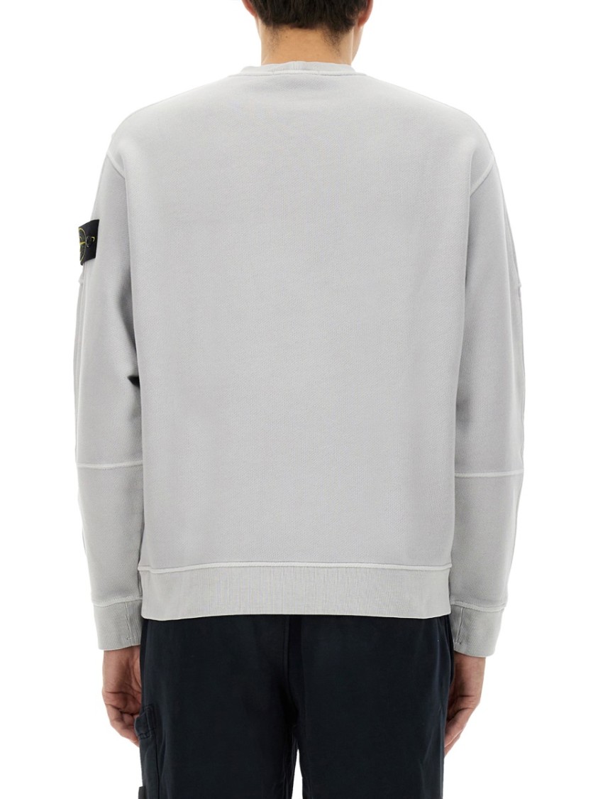 Stone Island Organic Cotton Sweatshirt In Grey